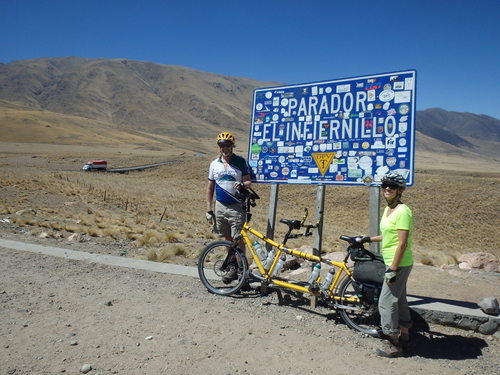 Dennis Struck, Terry Struck, and the Bee at Inferno Pass, 3042m/9980', Tucumán Province, Argentina.